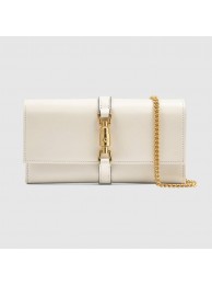 Best Quality Gucci Jackie 1961 ostrich chain wallet 652681 white HY8549xb51