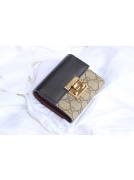 Best Quality Gucci Leather french flap wallet A453155 black HY20229xb51