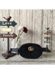 Best Quality Imitation Gucci GG Marmont Velvet Belt Bag 476434 Black HY20603dK58