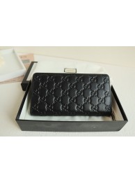 Best Quality Imitation Gucci Ophidia leather Zip around wallet 473928 black HY16223dK58