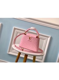 Best Quality Louis vuitton original Ostrich pattern CAPUCINES Mini M44611 Eau de Rose HY7454xb51