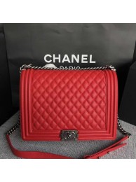 Best Replica Boy Chanel Flap Shoulder Bag Red Original Cannage Pattern A67087 Silver HY3848zU69