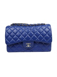 Best Replica Chanel Classic Flap Bag Blue Original Leather CF1113 Silver HY24288zU69