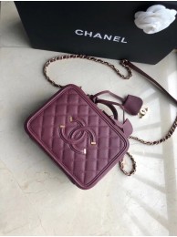 Best Replica Chanel Original Leather Medium Cosmetic Bag 93443 Wine HY16258zU69