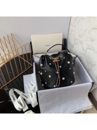 Best Replica Chanel small drawstring bag Lambskin & Gold Metal AS2322 black HY8958zU69