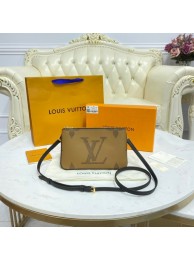 Best Replica Louis vuitton Canvas DOUBLE ZIP POCHETTE M80084 brown HY7796bj75