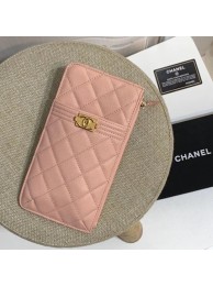 BOY CHANEL Calfskin Leather Card packet AP1482 pink HY20469nQ90