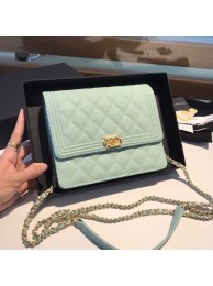 Boy chanel clutch with chain A84433 light green HY12403Pf97
