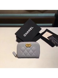 BOY CHANEL Coin Purse A80602 grey HY21620hc46