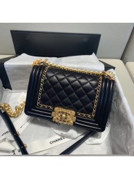 BOY CHANEL flap bag A67085 black HY20294MB38