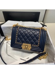 BOY CHANEL flap bag A67085 Navy Blue HY21776Cw85