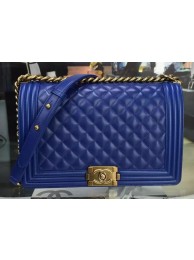 Boy Chanel Flap Bag Blue Original Sheepskin Leather A67088 Gold HY3071Af99