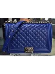 Boy Chanel Flap Bag Blue Original Sheepskin Leather A67088 Silver HY22084Xp72