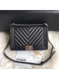 Boy Chanel Flap Bag Original Chevron Leather A67087V Black HY5173fo19