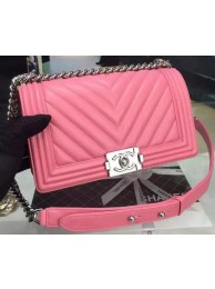 Boy Chanel Flap Bag Original Chevron Nubuck Leather A5708 Rose HY24264Rc99