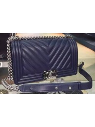 Boy Chanel Flap Bag Original Chevron Nubuck Leather A5708 Royal HY18900Zr53