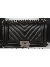 Boy Chanel Flap Bag Original Chevron Sheepskin A67025 Black HY11776CI68