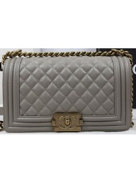 Boy Chanel Flap Bag Original Grey Cannage Pattern A67025 Gold HY25445vj67