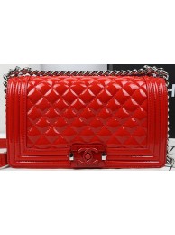 Boy Chanel Flap Bag Original Patent Leather A67025 Red HY22506Cw85