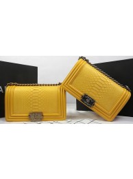 Boy Chanel Flap Bag Original Python Leather A67025 Yellow HY21332wv88