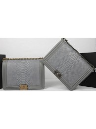 Boy Chanel Flap Bag Original Python Leather A67087 Grey HY9604CD62