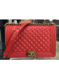Boy Chanel Flap Bag Red Original Sheepskin Leather A67088 Gold HY20389Oq54