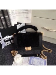 BOY CHANEL Flap Bag with Handle Orylag Calfskin & Gold-Tone Metal A94804 black HY3632bW68