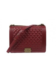 Boy Chanel Flap Shoulder Bag Burgundy Original Sheepskin A67087 Brass HY2002xh67