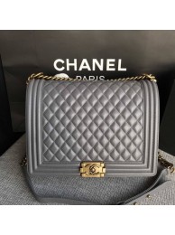Boy Chanel Flap Shoulder Bag Grey Original Sheepskin Leather A67087 Gold HY9877vX33