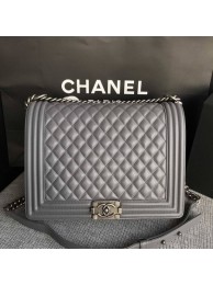 Boy Chanel Flap Shoulder Bag Grey Original Sheepskin Leather A67087 Silver HY16751xa43