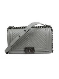 Boy Chanel Flap Shoulder Bag Herringbone Stitching A92493 Grey HY13866vm49