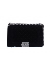Boy Chanel Flap Shoulder Bag in Suede Leather A6016 Black HY8429Hn31