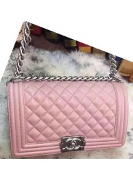 Boy Chanel Flap Shoulder Bag Original Sheepskin A64375 Pink HY25679uZ84