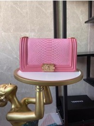Boy Chanel Flap Shoulder Bag original Snake leather AS67086 pink HY727UF26