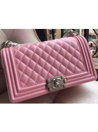 Boy Chanel Flap Shoulder Bag Pink Cannage Pattern A67086 Silver HY16662Yf79