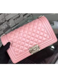 Boy Chanel Flap Shoulder Bag Pink Sheepskin Leather A67086 Silver HY17998pA42