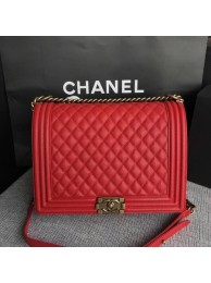 Boy Chanel Flap Shoulder Bag Red Original Cannage Pattern A67087 Gold HY9776tL32