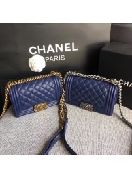Boy Chanel Flap Shoulder Bag Sheepskin Leather A67085 Blue HY9425fw56