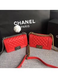 Boy Chanel Flap Shoulder Bag Sheepskin Leather A67085 Red HY19718Tk78