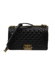 Boy Chanel Flap Shoulder Bags Black Original Sheepskin A67025 Gold HY17608vX95