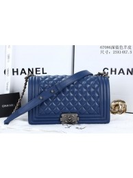 Boy Chanel Flap Shoulder Bags Sheepskin Leather A67086 Blue HY2446RX32