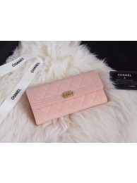 BOY CHANEL Flap Wallet A80286 pink gold-Tone Metal HY23913io33