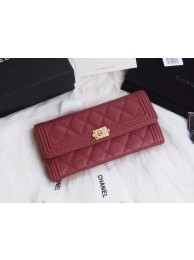 BOY CHANEL Flap Wallet A80286 red gold-Tone Metal HY3946kC27