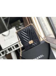 Boy chanel handbag Grained Calfskin & Gold-Tone Metal VS0130 black HY25620sf78