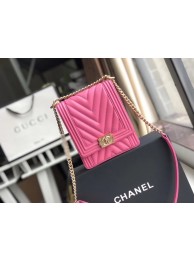 Boy chanel handbag Grained Calfskin & Gold-Tone Metal VS0130 rose HY17311ea89