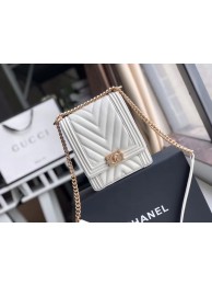 Boy chanel handbag Grained Calfskin & Gold-Tone Metal VS0130 white HY22921rf34