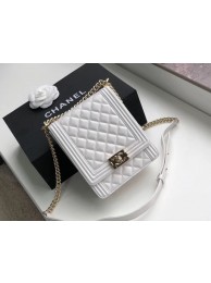 Boy chanel handbag Sheepskin & Gold-Tone Metal AS0130 white HY6365Kn56