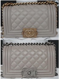 Boy Chanel mini Flap Bag Original Cannage Pattern A67085 Grey HY24000nB26