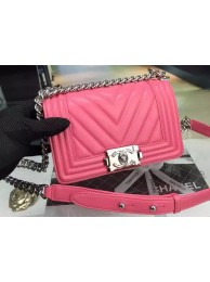 Boy Chanel mini Flap Bag Original Chevron Nubuck Leather A5707 Rose HY17919Hn31