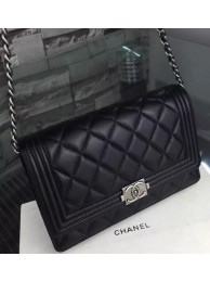 Boy Chanel mini Flap Bag Original Sheepskin A33814 Black HY26204Gw67